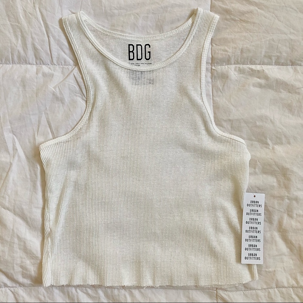BDG Godfather white tank cutoff top